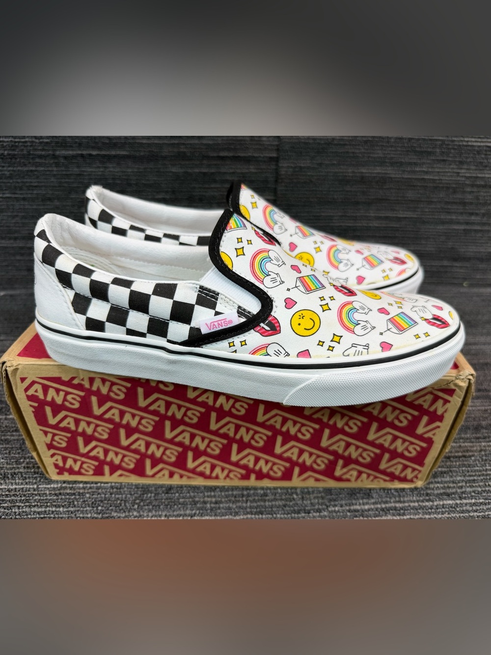 Vans Classic Slip-On (Flour Shop) Icons Checker Board Men’s 8 Women’s 9.5 New